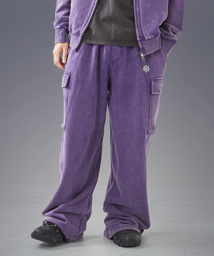 Silent Fade Sweat Pants — Studded Wide Parachute / GRAND YELLS / 304326