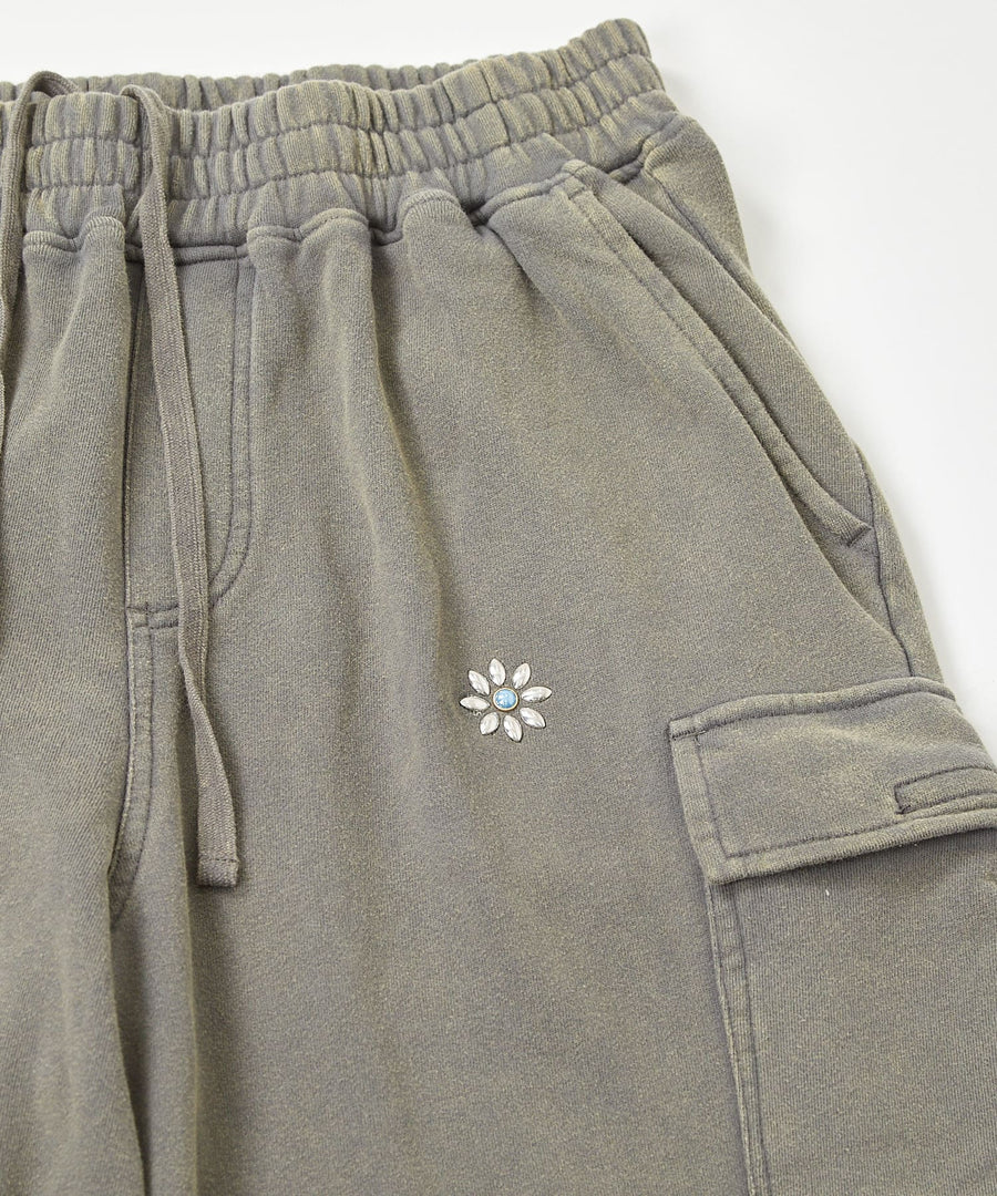 Silent Fade Sweat Pants — Studded Wide Parachute / GRAND YELLS / 304326