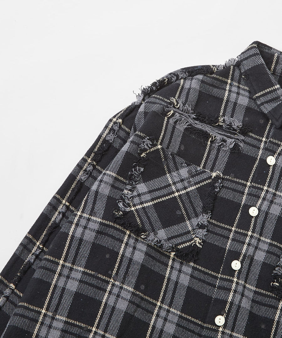 Faded Grunge Shirt — Broken Texture / GRAND YELLS / 402203-B