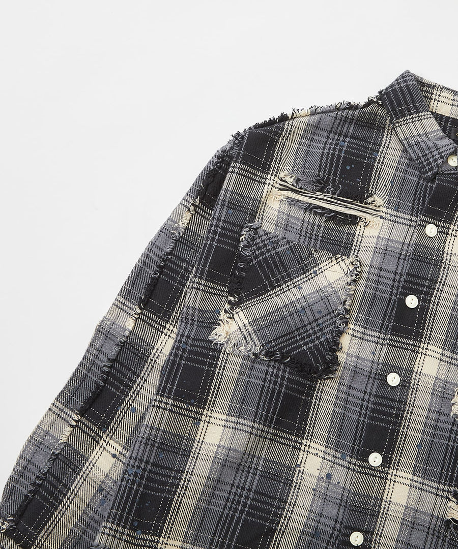 Faded Grunge Shirt — Broken Texture / GRAND YELLS / 402203-B