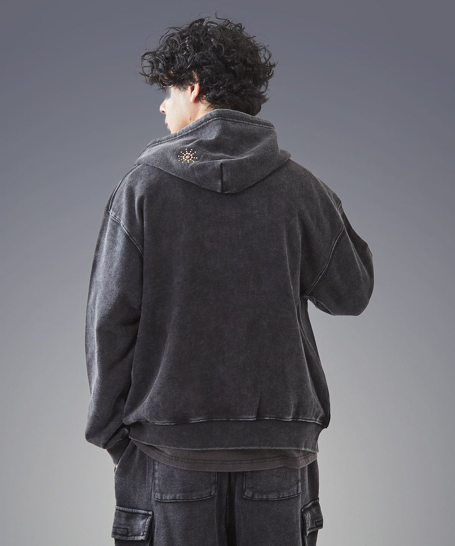 Silent Fade Sweat — Studded Hoodie / GRAND YELLS / 304325