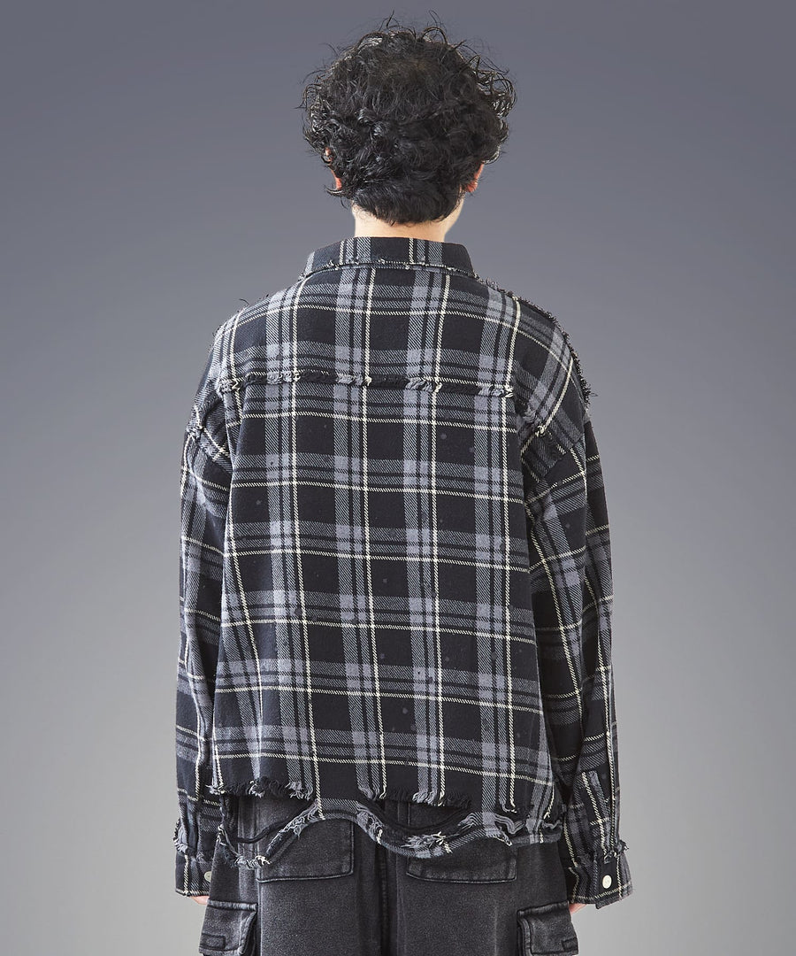 Faded Grunge Shirt — Broken Texture / GRAND YELLS / 402203-B