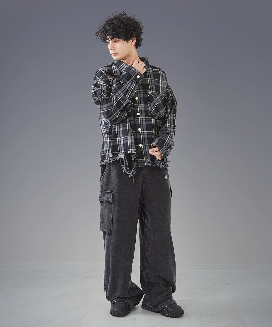 Faded Grunge Shirt — Broken Texture / GRAND YELLS / 402203-B