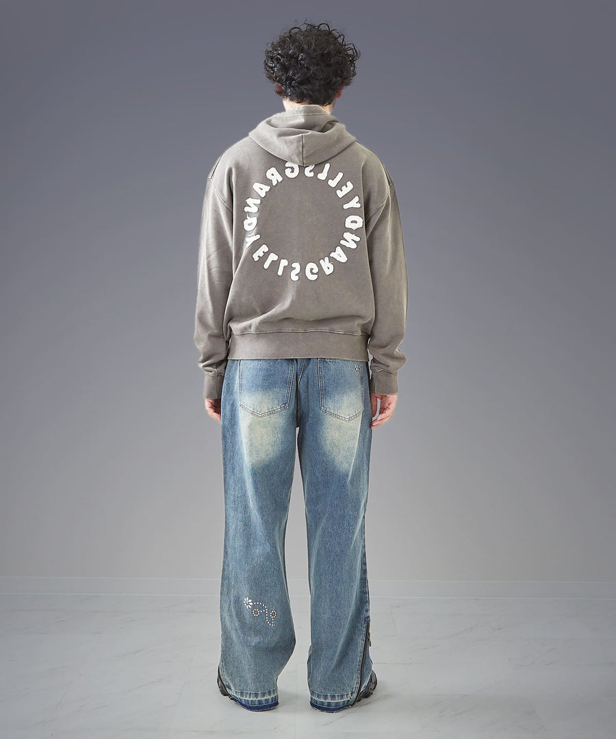 Silent Fade Sweat — Studded & Applique Hoodie / GRAND YELLS / 304324