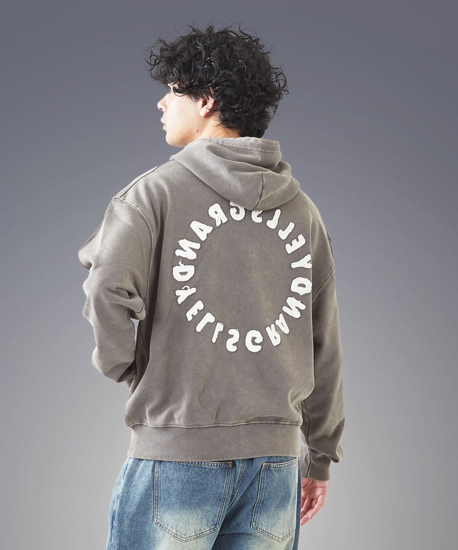 Silent Fade Sweat — Studded & Applique Hoodie / GRAND YELLS / 304324