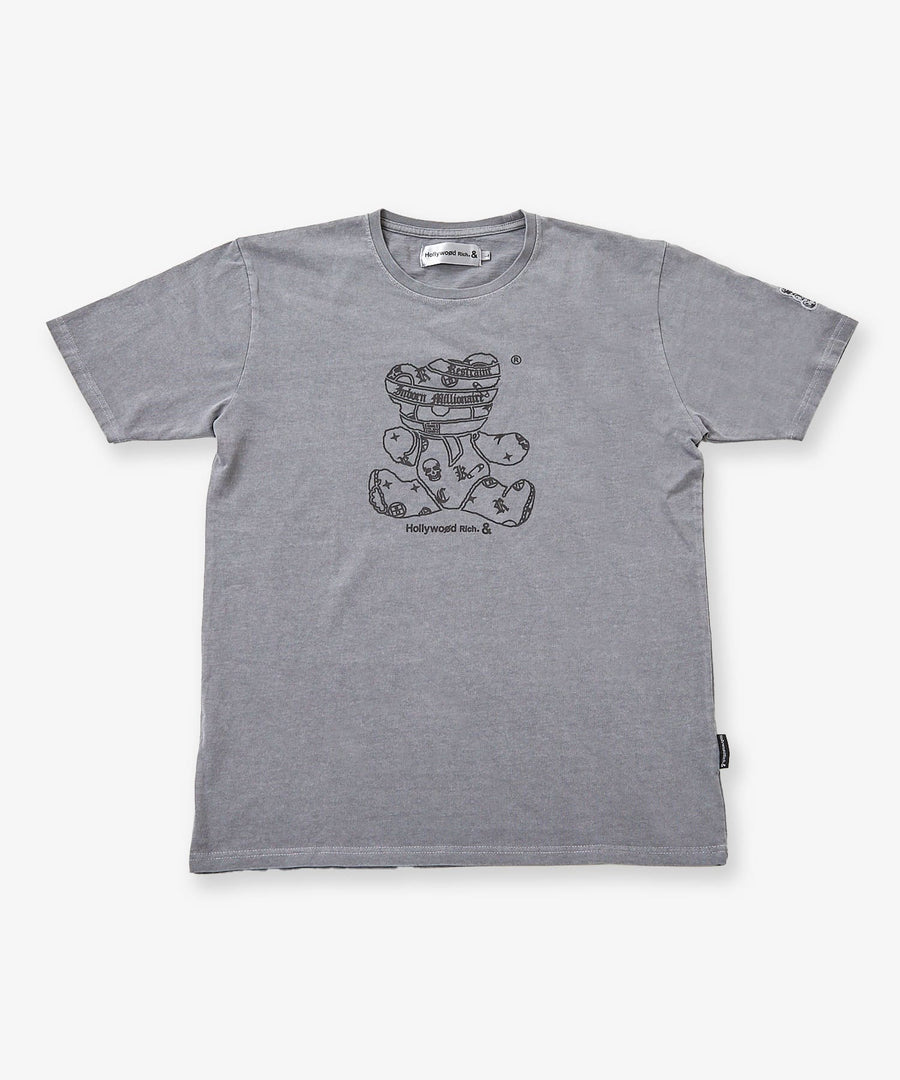 【Hollywood Rich. &】(ハリウッドリッチ) 203340 ピグメント染めパンクベア半袖Tシャツ