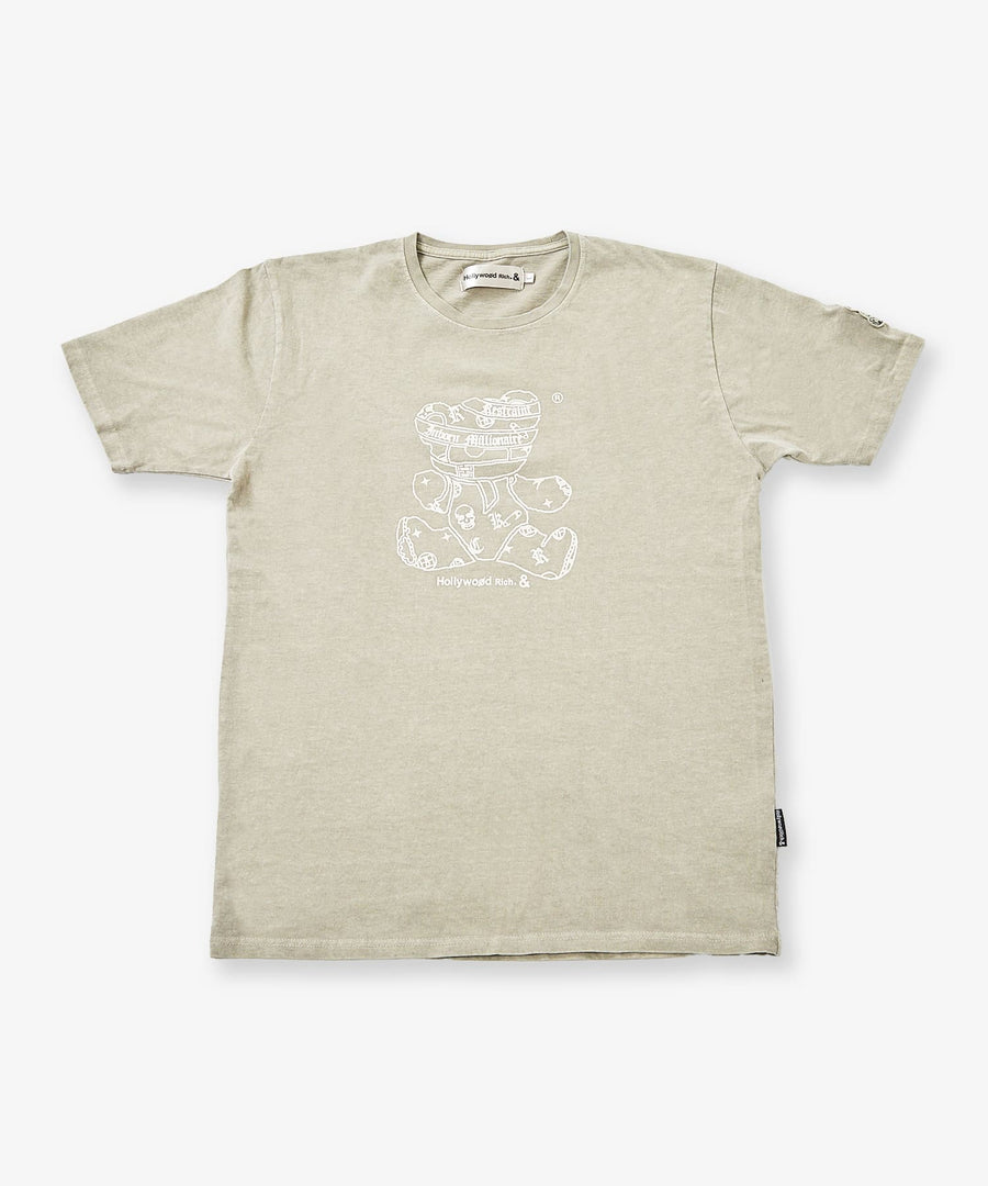【Hollywood Rich. &】(ハリウッドリッチ) 203340 ピグメント染めパンクベア半袖Tシャツ
