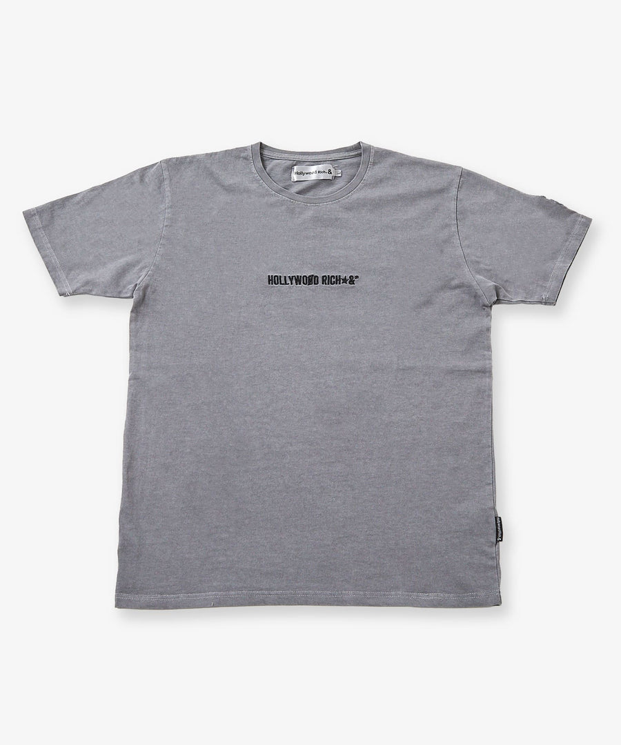 【Hollywood Rich. &】(ハリウッドリッチ) 203341 ピグメント染めロゴ刺繍半袖Tシャツ
