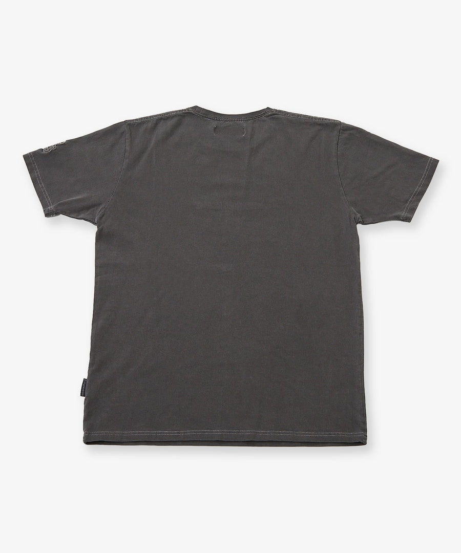 【Hollywood Rich. &】(ハリウッドリッチ) 203341 ピグメント染めロゴ刺繍半袖Tシャツ