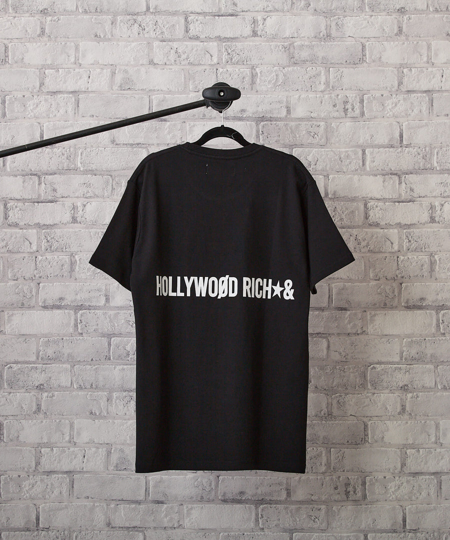 【Hollywood Rich. &】(ハリウッドリッチ) 206126 ドットパンクベアラインストーン半袖Tシャツ