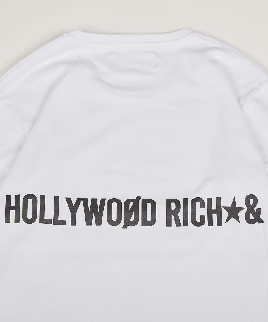 【Hollywood Rich. &】(ハリウッドリッチ) 307127 ドット＆ラインストーンパンキッシュベア長袖Tシャツ