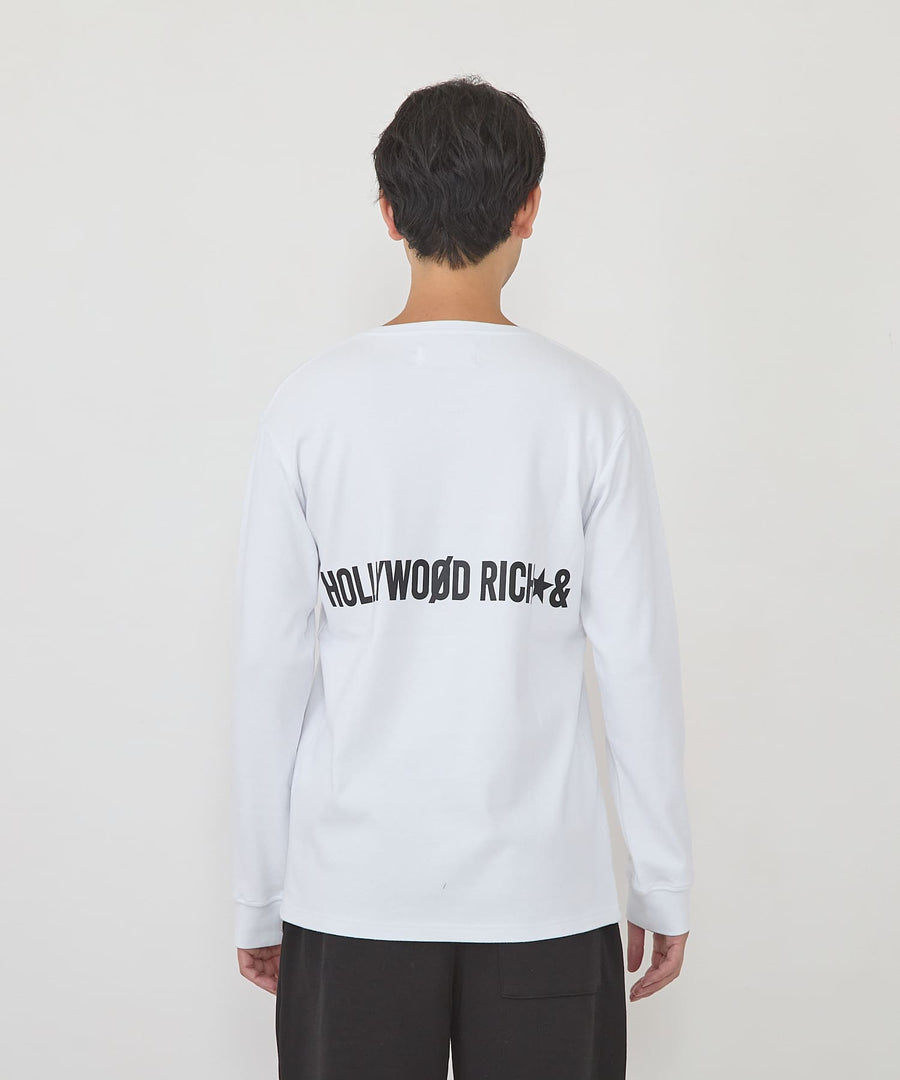 【Hollywood Rich. &】(ハリウッドリッチ) 307127 ドット＆ラインストーンパンキッシュベア長袖Tシャツ