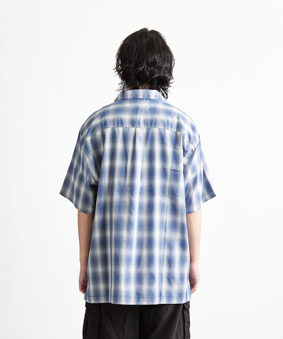 【GRAND YELLS】(グランドエール) 209204 オンブレチェックオープンカラー半袖シャツ
