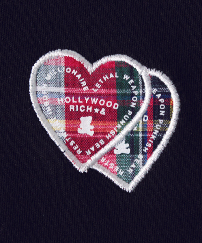 【Hollywood Rich. &】(ハリウッドリッチ) 209311 アップリケベア半袖Tシャツ