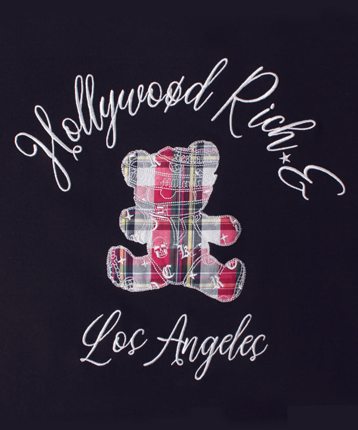 【Hollywood Rich. &】(ハリウッドリッチ) 209311 アップリケベア半袖Tシャツ
