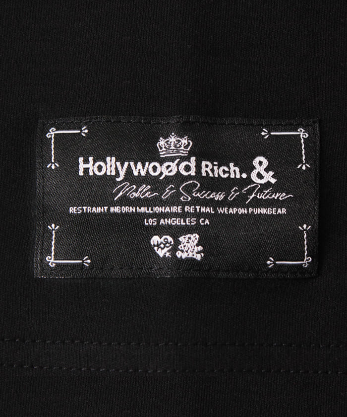【Hollywood Rich. &】(ハリウッドリッチ) 209327 ハートさがら刺繍半袖Tシャツ