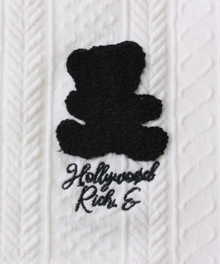【Hollywood Rich. &】(ハリウッドリッチ) 209334 ケーブルジャガードさがら刺繡ショーツ