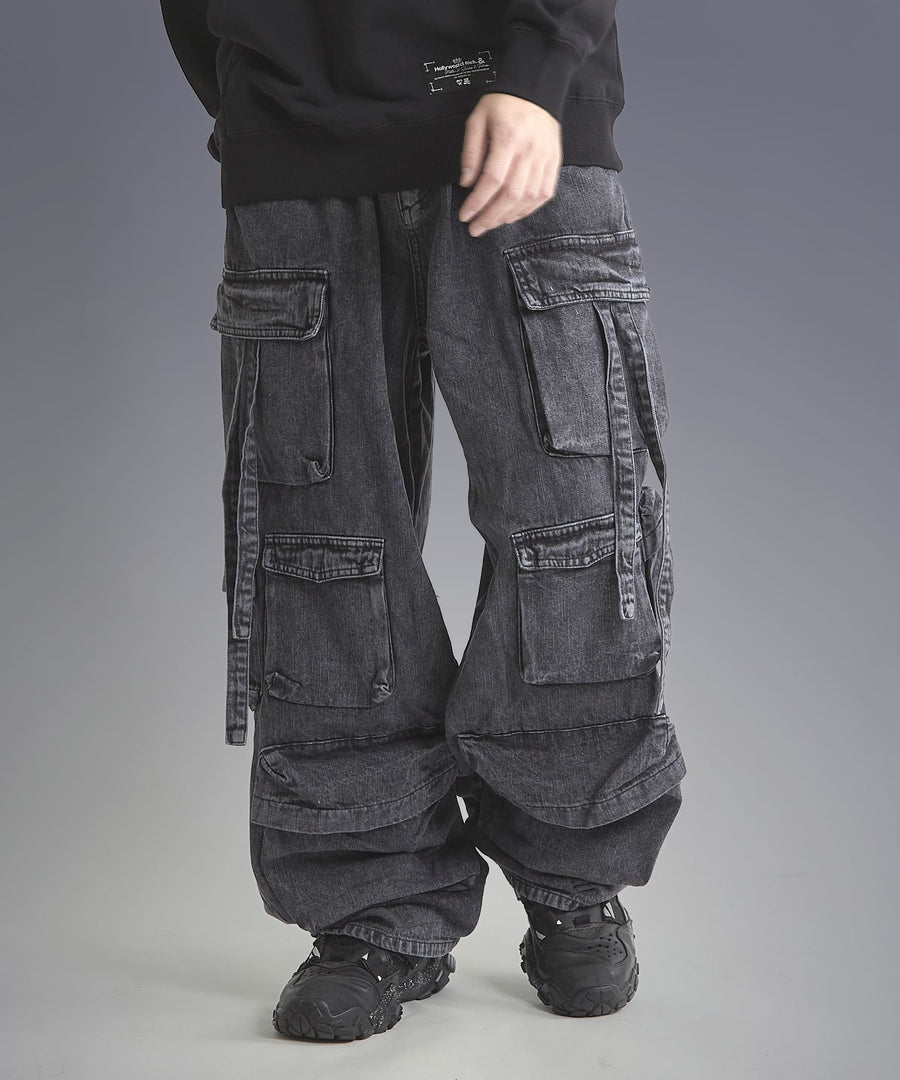 Chemical Wash Baggy Denim Pants — 13 Pocket / GRAND YELLS / 301240