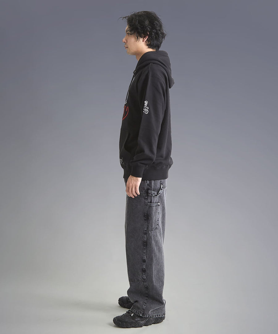 Chemical Wash Baggy Denim Pants — Double Knee / GRAND YELLS / 301245