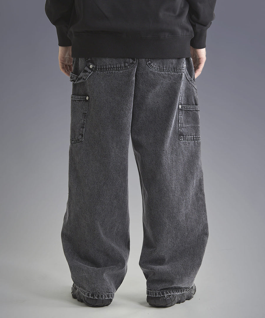 Chemical Wash Baggy Denim Pants — Double Knee / GRAND YELLS / 301245