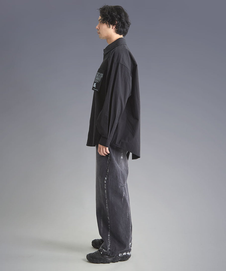 Silver Paint Baggy Denim Pants / GRAND YELLS / 301246