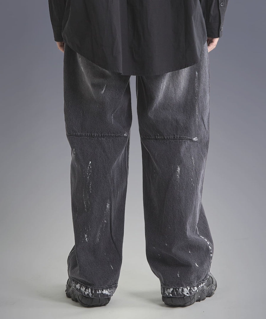 Silver Paint Baggy Denim Pants / GRAND YELLS / 301246