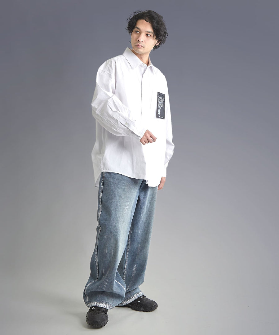 Silver Paint Baggy Denim Pants / GRAND YELLS / 301246