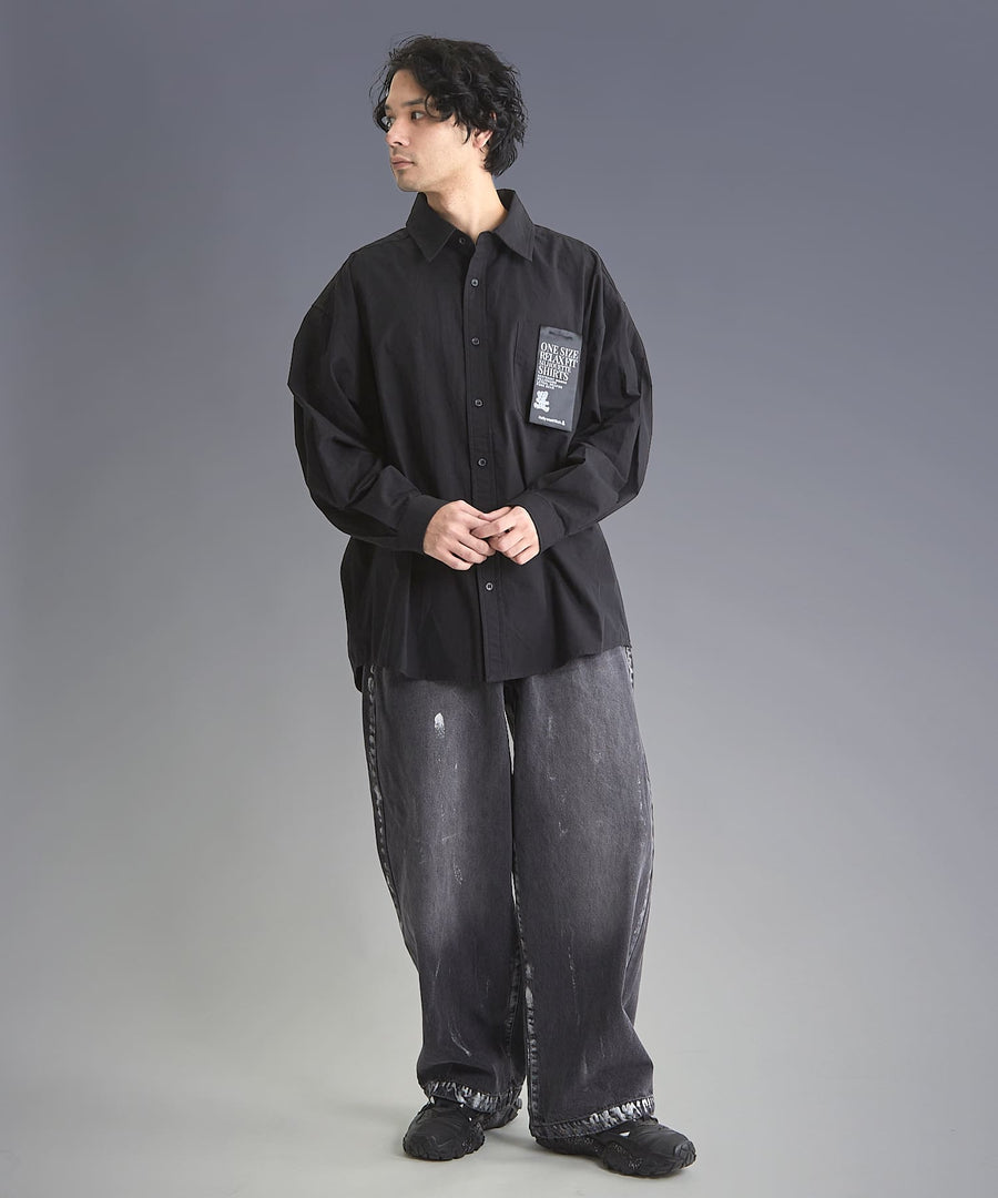 Silver Paint Baggy Denim Pants / GRAND YELLS / 301246