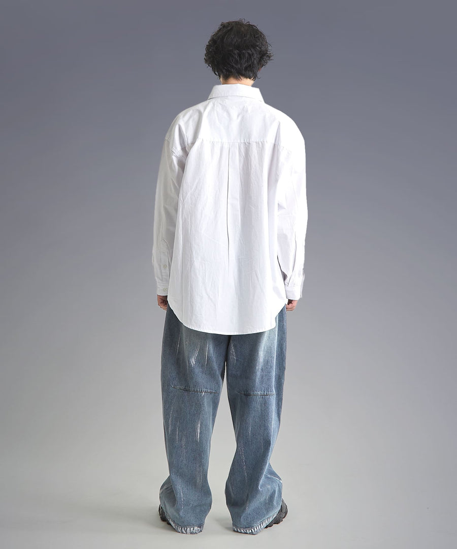 Silver Paint Baggy Denim Pants / GRAND YELLS / 301246