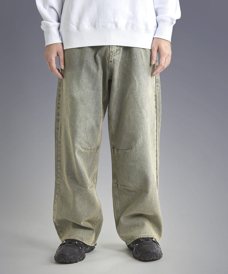 Deep Fade Over-Dye Baggy Denim Pants / GRAND YELLS / 301250