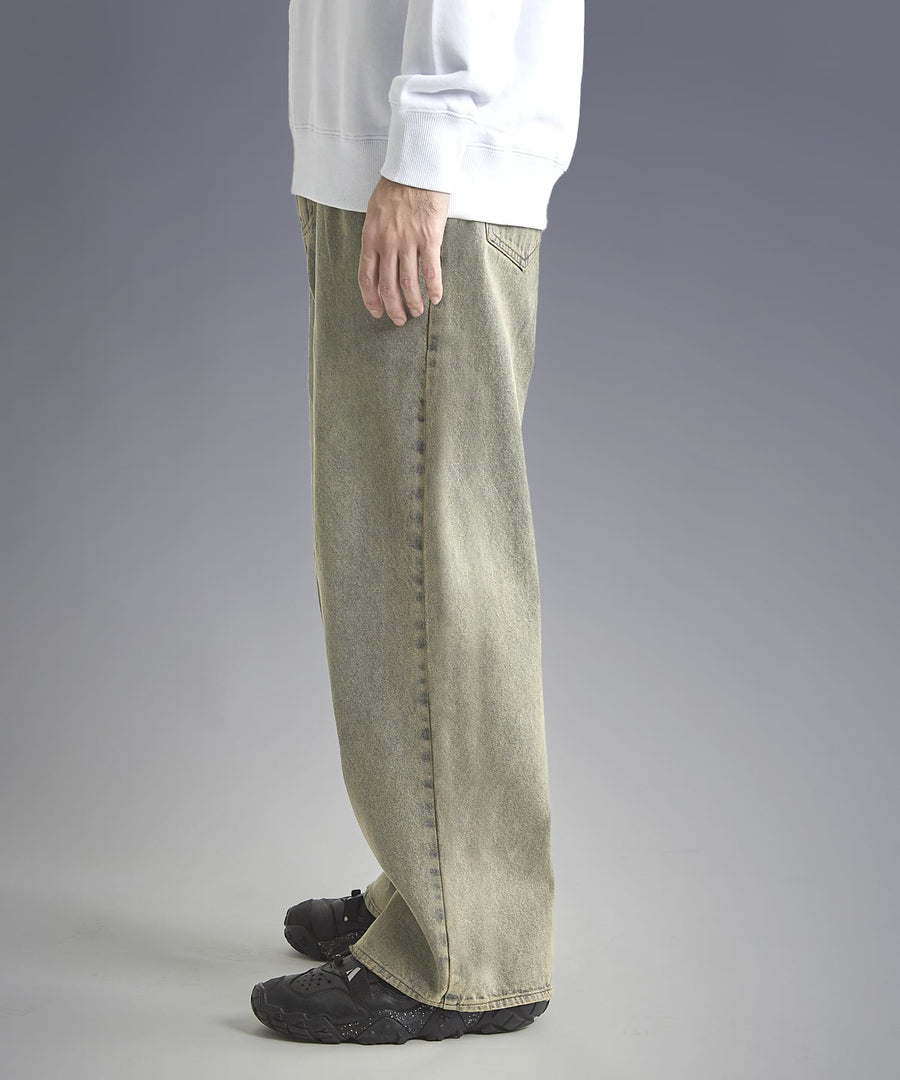 Deep Fade Over-Dye Baggy Denim Pants / GRAND YELLS / 301250
