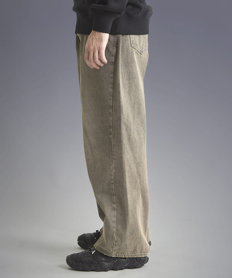 Deep Fade Over-Dye Baggy Denim Pants / GRAND YELLS / 301250