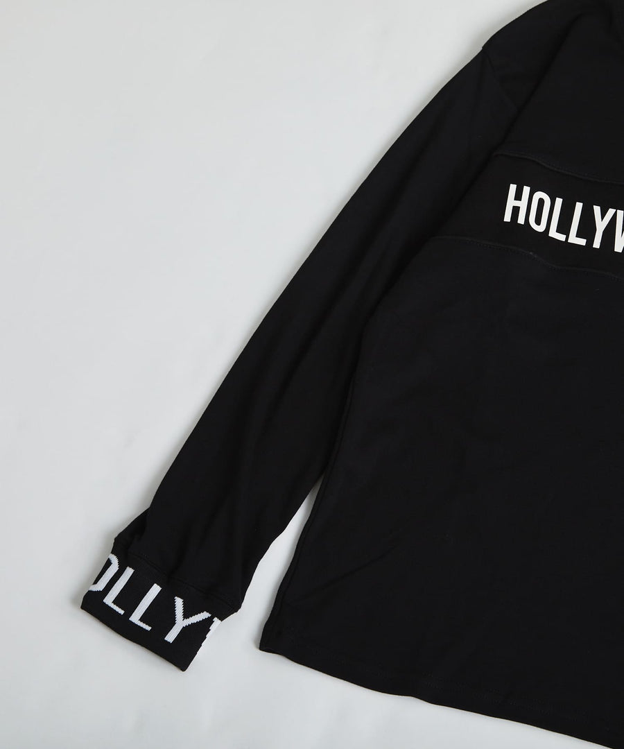 【Hollywood Rich. &】(ハリウッドリッチ) 301300 ジャカードリブ切り替え長袖Tシャツ