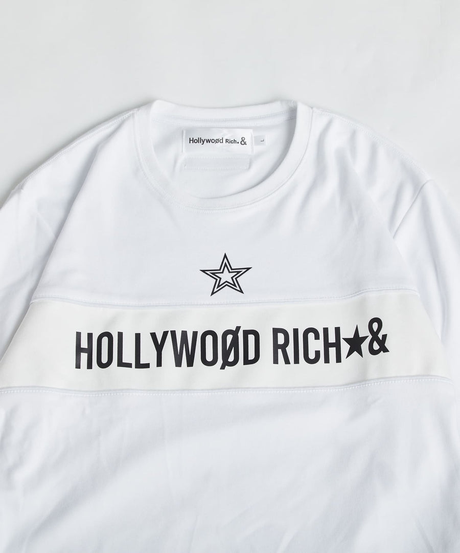 【Hollywood Rich. &】(ハリウッドリッチ) 301300 ジャカードリブ切り替え長袖Tシャツ