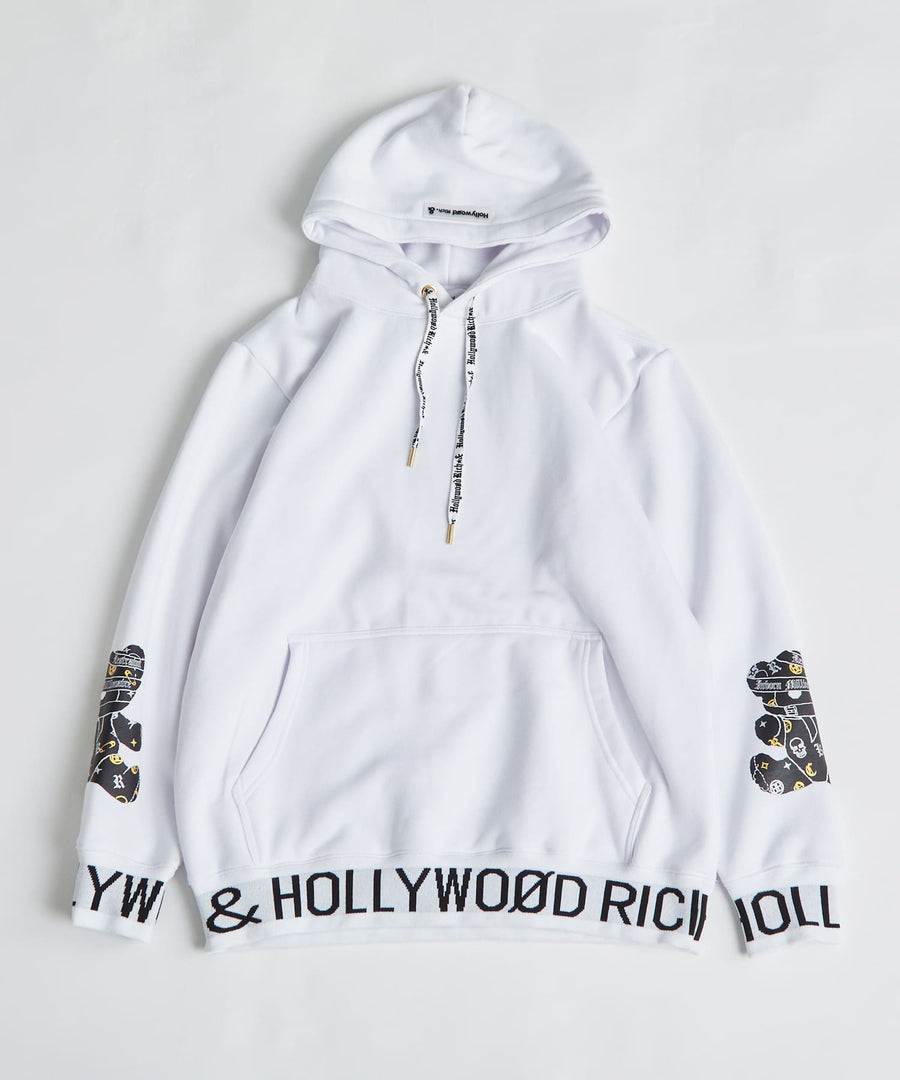 【Hollywood Rich. &】(ハリウッドリッチ) 301311 パンキッシュベアジャガードリブパーカー