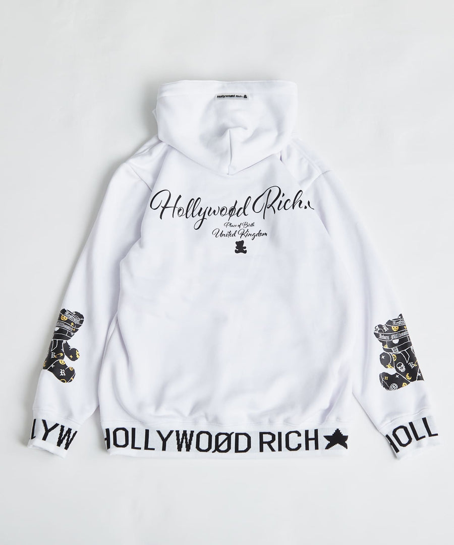 【Hollywood Rich. &】(ハリウッドリッチ) 301311 パンキッシュベアジャガードリブパーカー