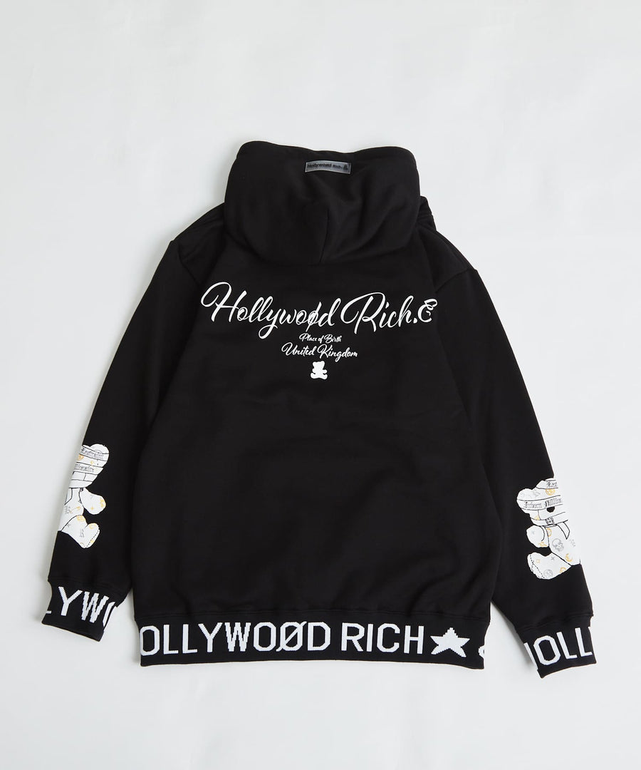 【Hollywood Rich. &】(ハリウッドリッチ) 301311 パンキッシュベアジャガードリブパーカー