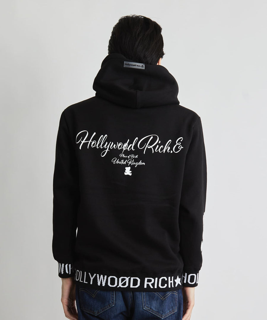 【Hollywood Rich. &】(ハリウッドリッチ) 301311 パンキッシュベアジャガードリブパーカー