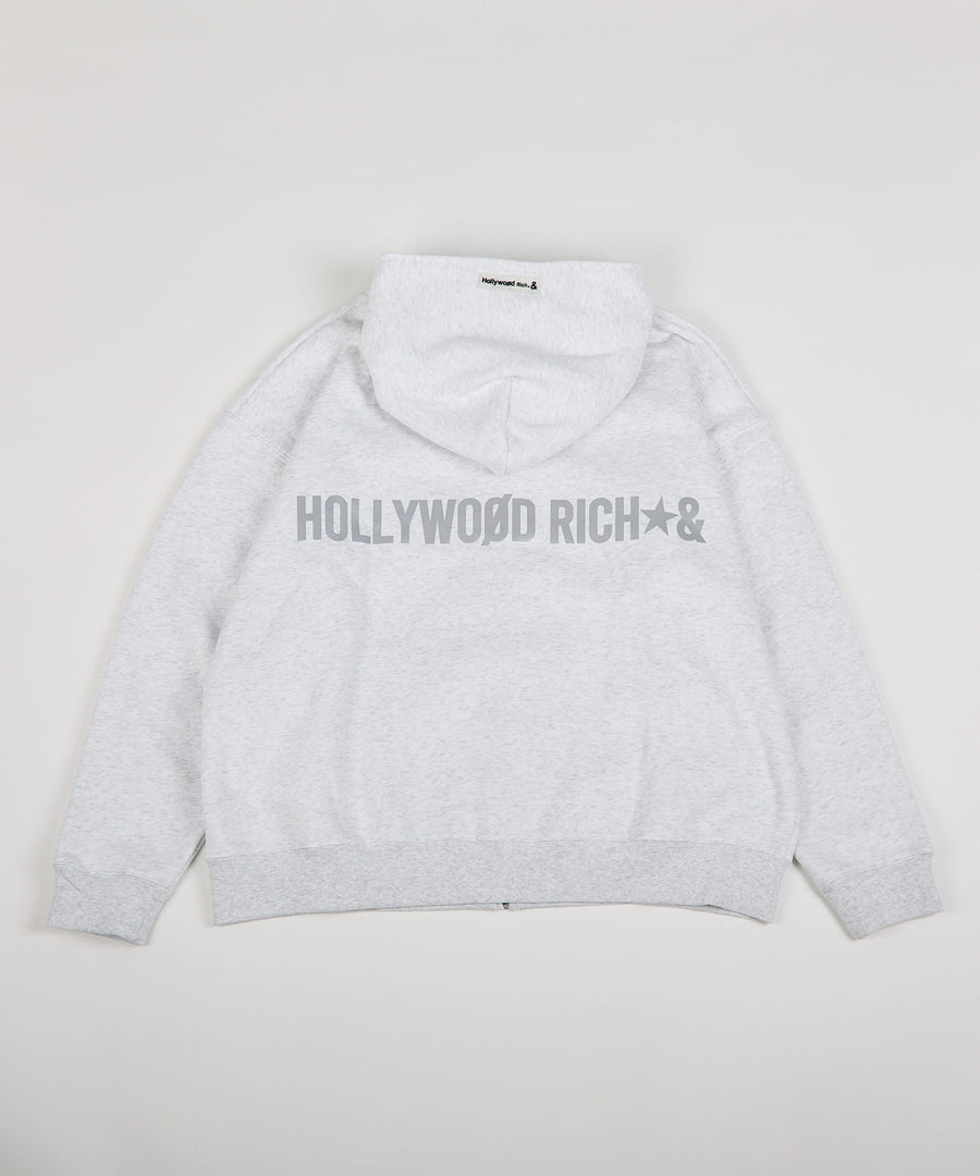 【Hollywood Rich. &】(ハリウッドリッチ) 307123 起毛裏毛リフレクターPt ZIPパーカー