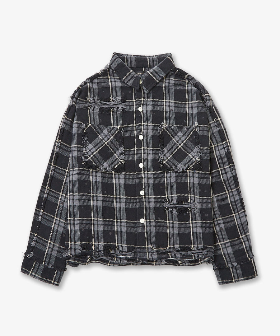 Faded Grunge Shirt — Broken Texture / GRAND YELLS / 402203-B