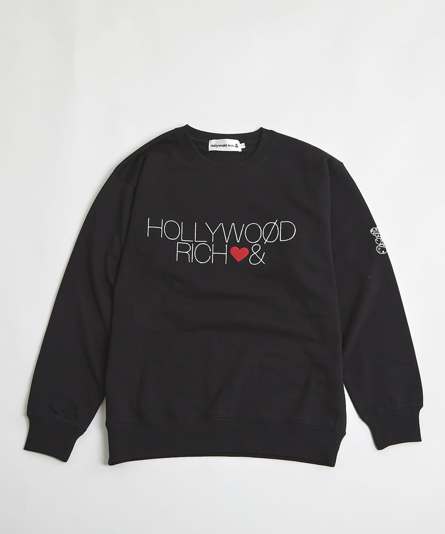 【Hollywood Rich. &】(ハリウッドリッチ) 402300 HOLLYWOODループ刺繍トレーナー