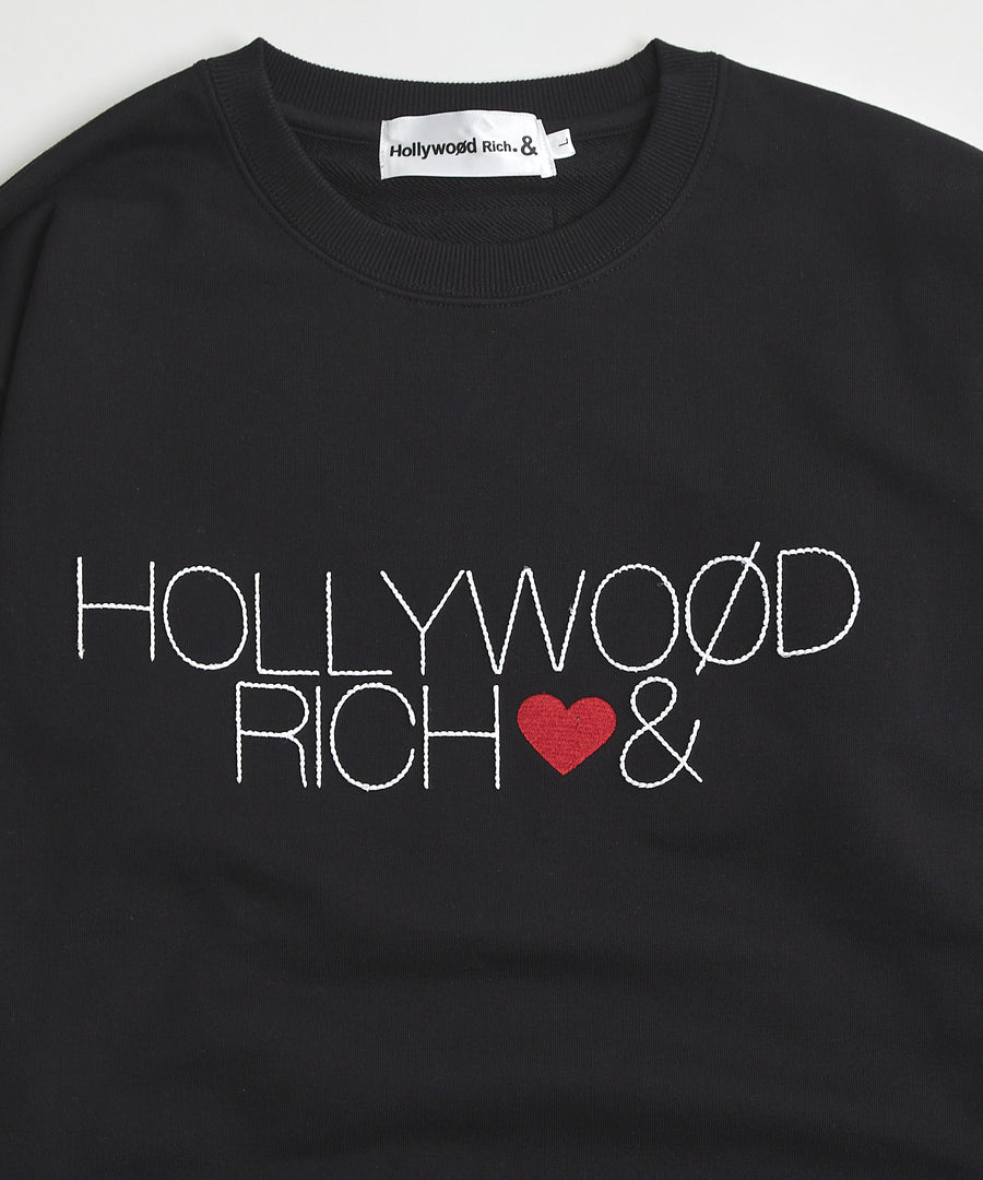 【Hollywood Rich. &】(ハリウッドリッチ) 402300 HOLLYWOODループ刺繍トレーナー