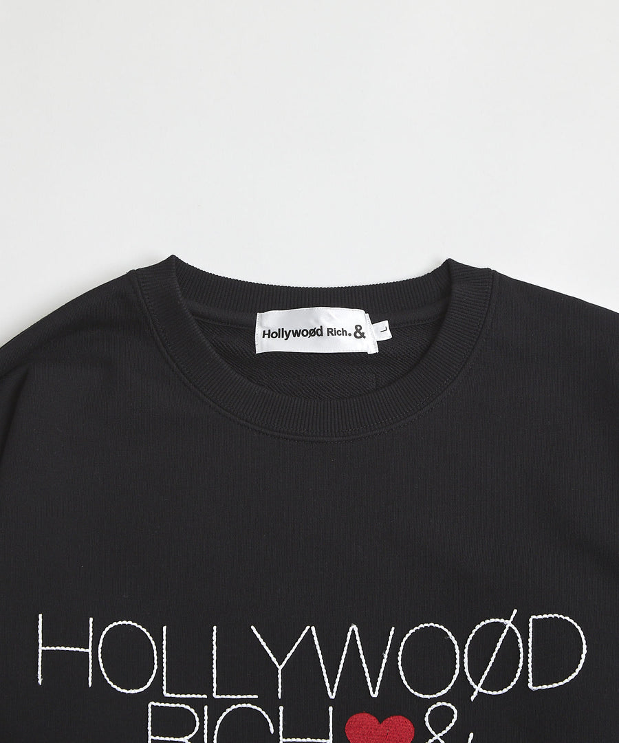 【Hollywood Rich. &】(ハリウッドリッチ) 402300 HOLLYWOODループ刺繍トレーナー