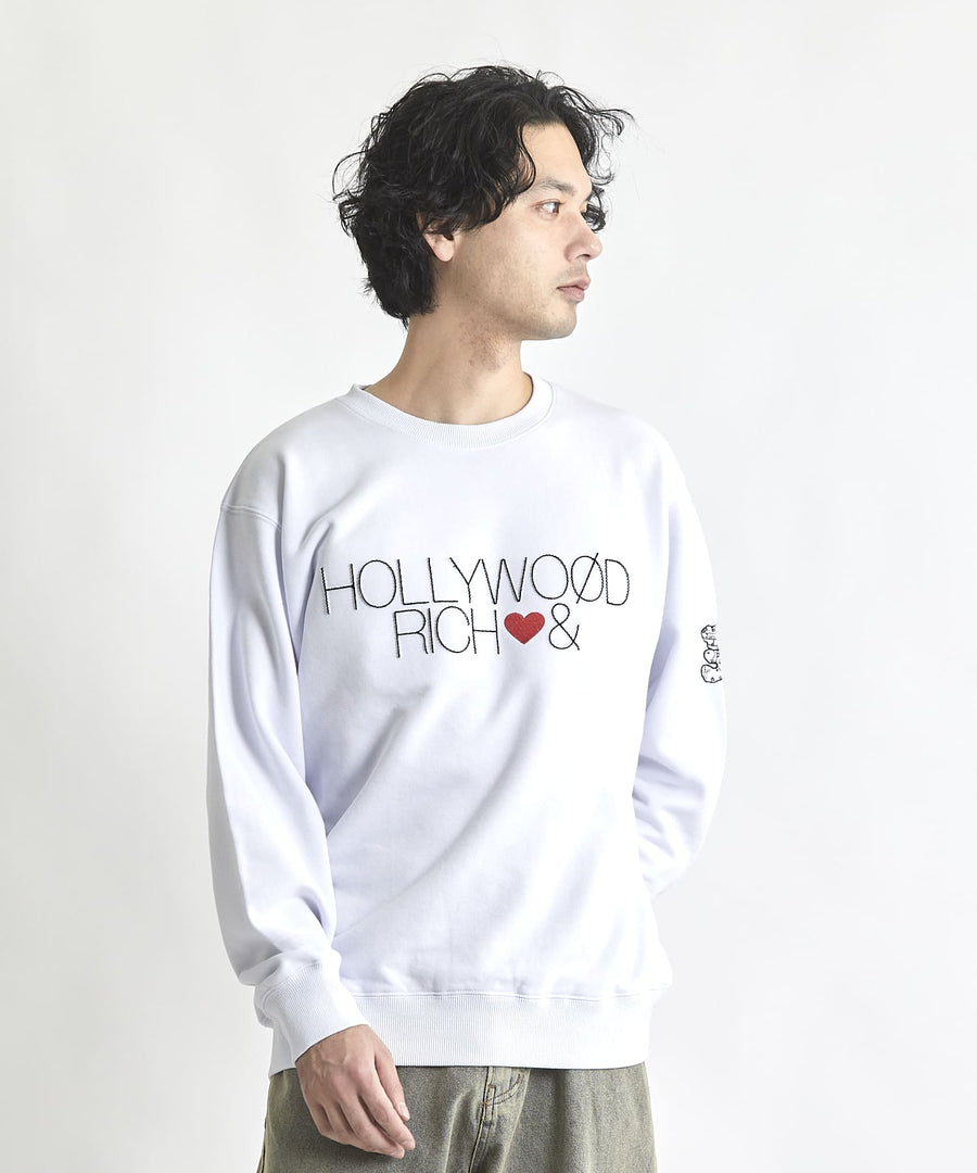 【Hollywood Rich. &】(ハリウッドリッチ) 402300 HOLLYWOODループ刺繍トレーナー