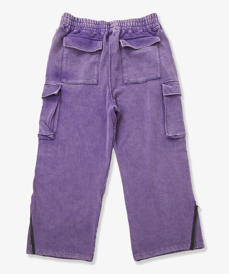 Silent Fade Sweat Pants — Studded Wide Parachute / GRAND YELLS / 304326