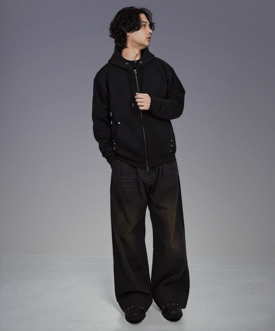 Rivet Zip Hoodie / リベット付き スウェットZIPパーカー / 304340