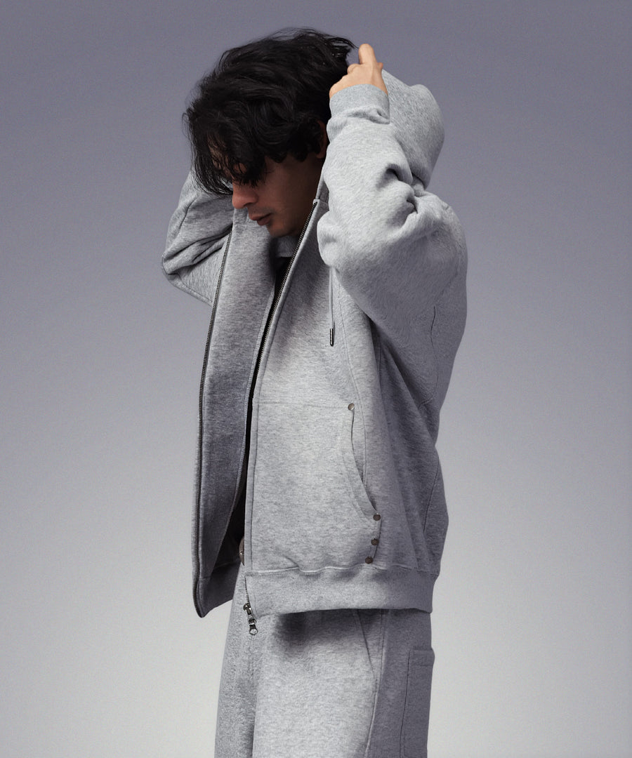 Rivet Zip Hoodie / リベット付き スウェットZIPパーカー / 304340
