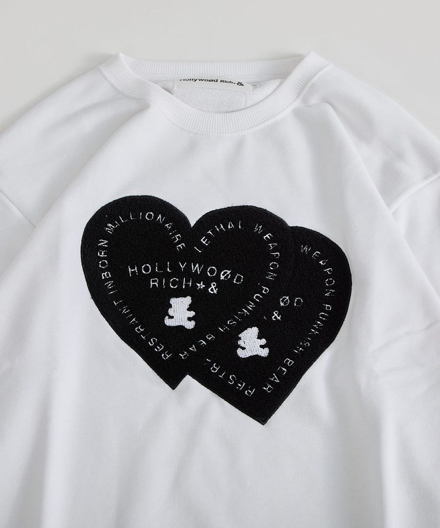 【Hollywood Rich. &】(ハリウッドリッチ) 408206 Wハートさがら刺繍トレーナー