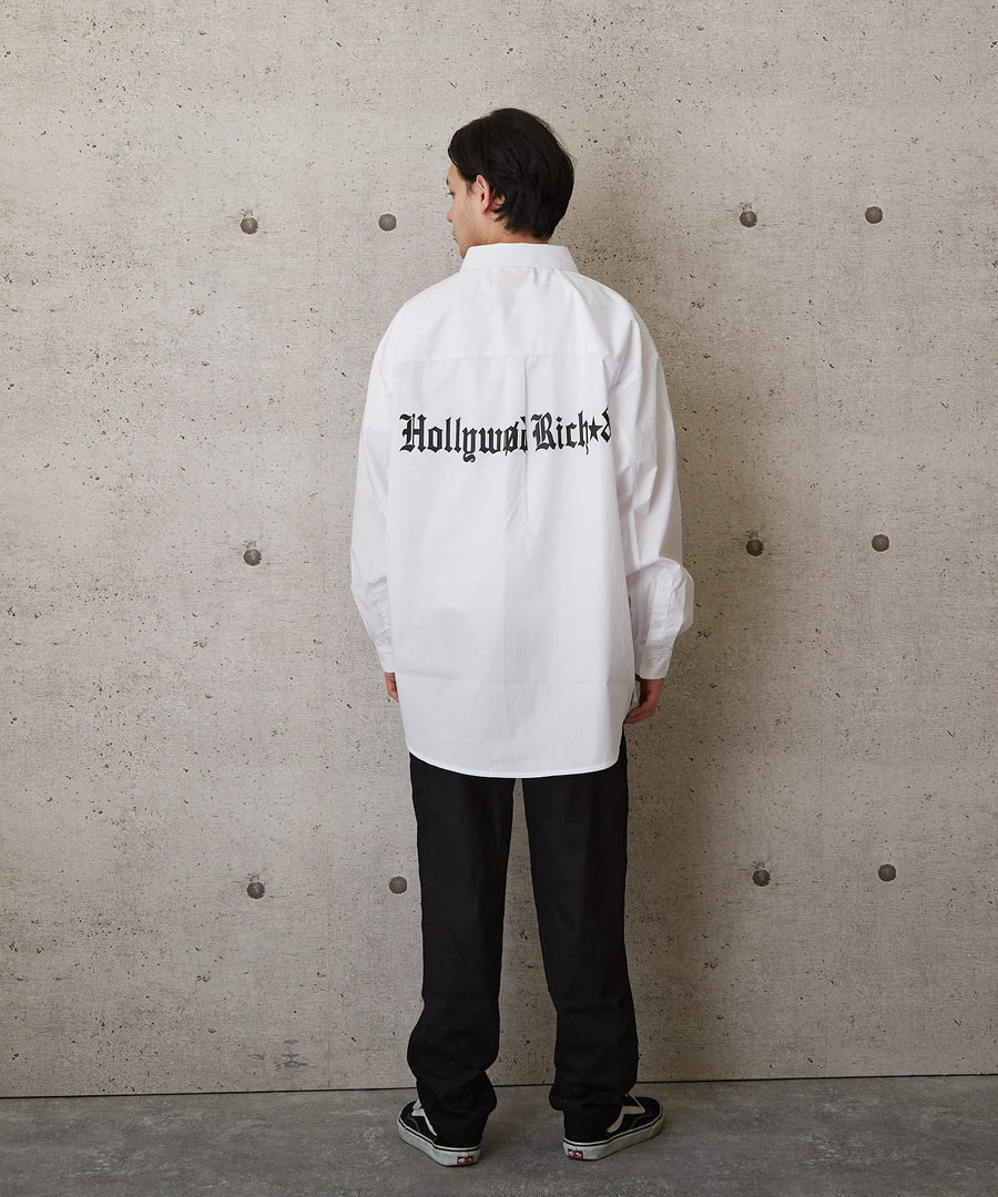 【Hollywood Rich. &】(ハリウッドリッチ) 205400 LAロゴ刺繡オーバーサイズシルエットシャツ