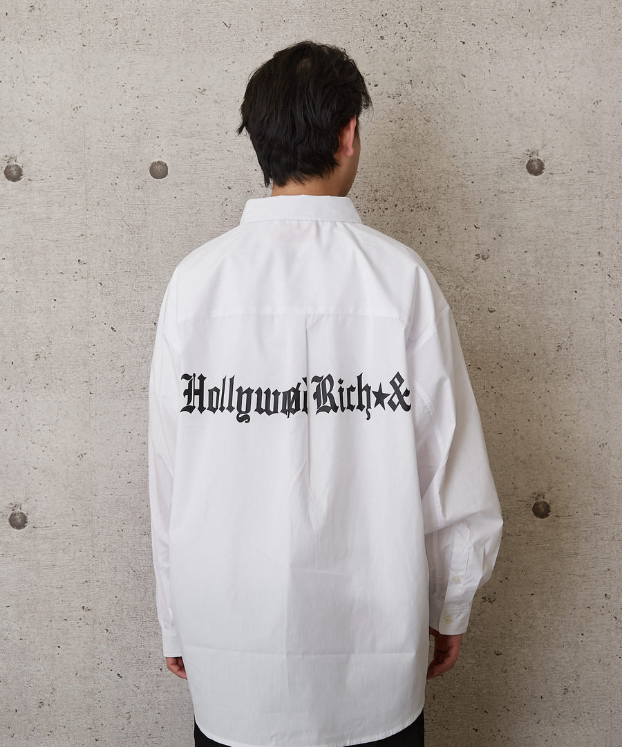 【Hollywood Rich. &】(ハリウッドリッチ) 205400 LAロゴ刺繡オーバーサイズシルエットシャツ